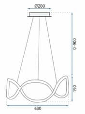 Toolight Sodobna stropna svetilka LED + PILOT APP801-CP Twist Chrome