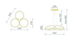 Toolight Sodobna stropna svetilka LED + PILOT APP794-CP Flat Gold