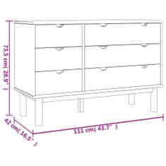 Vidaxl Predalnik OTTA rjav in siv 111x43x73,5 cm trdna borovina