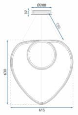 Toolight Loop LED viseča stropna svetilka + daljinski upravljalnik APP798-cp Chrome