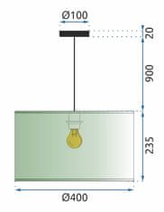 Toolight Obesna svetilka 40cm APP954-1CP modra