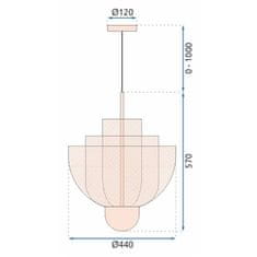 Toolight Akuprostorska viseča stropna svetilka APP888-CP Pink Gold