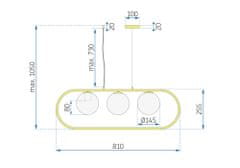 Toolight GLAMOUR VESELI SUSPENSION LAMP APP915-3CP Zlata