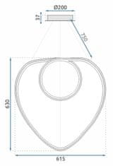 Toolight Loop LED viseča stropna svetilka APP797-cp Gold + daljinski upravljalnik