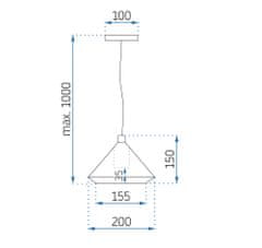 Toolight APP1004-1CP Obesna svetilka