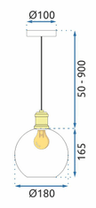 Toolight Obesna svetilka APP1007-1CP O Bela