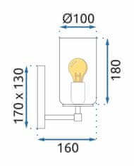 Toolight LAMPA ŚCIENNA KINKIET APP1224-1W GOLD