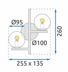 Toolight LAMPA ŚCIENNA KINKIET APP1171-2W Gold