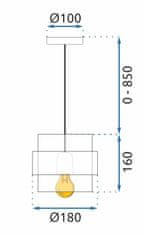 Toolight Lampa Wisząca APP1236-1CP Gold