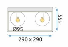 Toolight Stropna svetilka plafon APP1168-4C Gold White