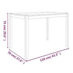 Vidaxl Jedilna miza 110x70x75 cm trden akacijev les