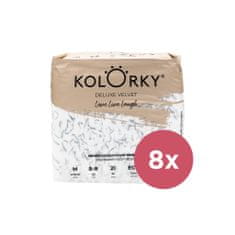 KOLORKY DELUXE VELVET Eko plenice za enkratno uporabo z žametno površino M (5-8 kg) 168 kosov - MESEČNA DOBAVA