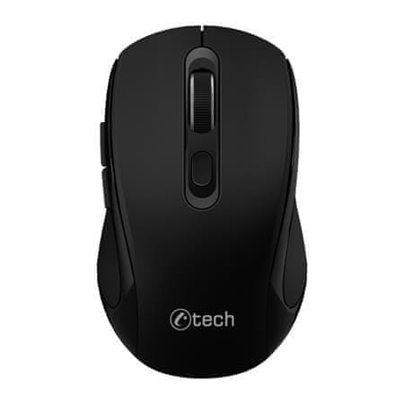 C-Tech miška WLM-12 Dual mode, brezžična, BT5.0 + 2,4 GHz, 1600DPI, 6 gumbov, USB nano sprejemnik, črna