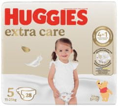 4x HUGGIES Extra Care 5 pleničke za enkratno uporabo (12-17 kg) 28 kosov