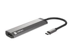 Natec večportni adapter FOWLER SLIM HUB 4v1, 2X USB 3.0 HUB, HDMI 4K, USB-C PD