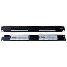 DATACOM Patch panel 16p.,UTP, Cat5e,1U,19", LSA Krone