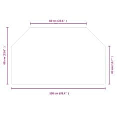 Vidaxl Steklena plošča za kamin šestkotna 100x60 cm