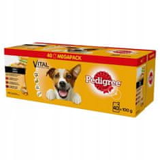 Pedigree Pedigree Vital Protection Gravy za pse, mokra hrana 40x100 g, mešanica okusov za odrasle, primerna za vse pasme.