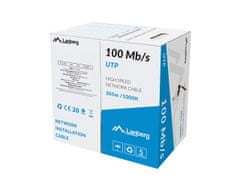 shumee LANBERG UTP KABEL 100MB/S 305M CCA ŽICA ČRNA LCU5-10CC-0305-BK