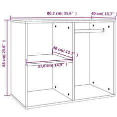 Vidaxl Garderobna omarica sonoma hrast 80x40x65 cm konstruiran les