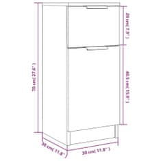 Vidaxl Komoda sonoma hrast 30x30x70 cm konstruiran les