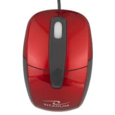 Titanum tm108r žična 3d optična USB miška barracuda red titanum