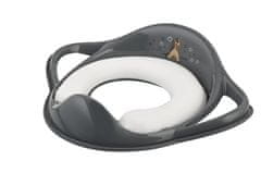 MBaby MALTEX Soft WC reduktor z ročaji Konik Minimal - jekleno siva