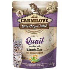 Carnilove Kapsule Cat. Bogata s prepelico, obogatena z regratom za sterilizirane 85 g