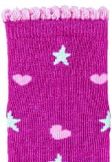 Sterntaler Nedrseče nogavice Hearts AIR magenta dekliška velikost 21/22 cm- 18-24 m