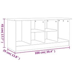 Vidaxl Klop za čevlje ALTA bela 100x35x45 cm trdna borovina