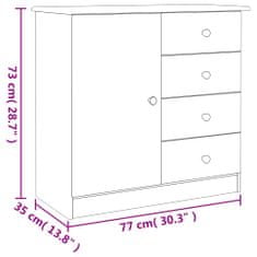 Vidaxl Komoda ALTA 77x35x73 cm trdna borovina