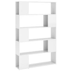 Vidaxl Knjižna omara za razdelitev prostora sijaj bela inženirski les