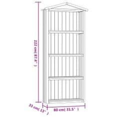 Vidaxl Vrtna lopa za orodje 87x33x222 cm impregnirana borovina