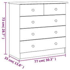 Vidaxl Predalnik ALTA 77x35x73 cm trdna borovina