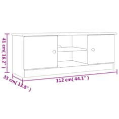 Vidaxl TV omarica ALTA bela 112x35x41 cm trdna borovina