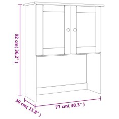 Vidaxl Zgornji del komode ALTA bela 77x30x92 cm trdna borovina