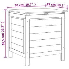 Vidaxl Vrtna škatla za shranjevanje rjava 50x49x56,5 cm trdna jelka