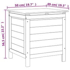 Vidaxl Vrtna škatla za shranjevanje bela 50x49x56,5 cm trdna jelka