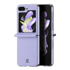 slomart usnjen ovitek samsung galaxy z flip5 5g z zaklopko denarnica zadnji pokrov dux ducis bril - purple