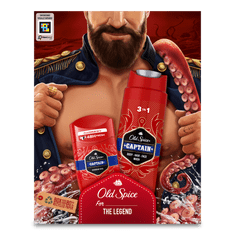 Old Spice Dark Captain dišava za moške, darilni komplet s trdnim dezodorantom in gelom za prhanje