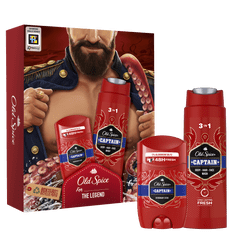 Old Spice Dark Captain dišava za moške, darilni komplet s trdnim dezodorantom in gelom za prhanje