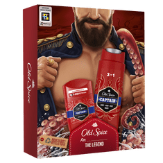 Old Spice Dark Captain dišava za moške, darilni komplet s trdnim dezodorantom in gelom za prhanje