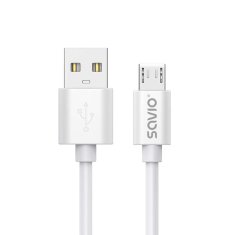 SAVIO usb kabel 3 m usb 2.0, usb a - micro usb bela savio cl-167