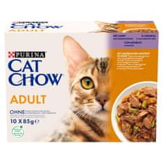 slomart PURINA Cat Chow mokra hrana za mačke z jagnjetino in zeleni fižol, 10x85 g - zdrava izbira za zrele in odrasle mačke