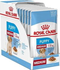 Royal Canin ROYAL CANIN SHN Srednje Pasje Mladiče v omaki - mokra hrana za mladiče, 10x140g, za zdravo rast in razvoj