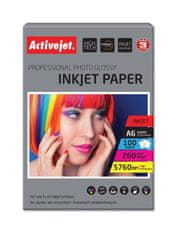 ActiveJet Aktivni papir Activejet AP6-260GR100 za inkjet tiskalnike, A6, 100 listov, 260 g/m², sijajna površina