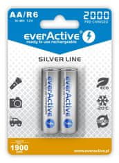 everActive Polnilne baterije everActive Ni-MH R6 AA 2000 mAh Silver Line - Paket 2 kosov