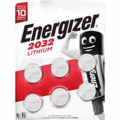 Energizer Energizer CR2032 baterije, 6 kosov, litij, 3V, 235 mAh, dolga življenjska doba, blister embalaža