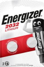 Energizer Energizer CR2032 litij baterije - pakiranje 2 kosi, 3 V, 235 mAh, dolga življenjska doba, visoka zanesljivost