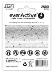 everActive Polnilne baterije everActive Ni-MH R6 AA 2600 mAh Professional Line - 4 kosi za dolgo trajanje energije